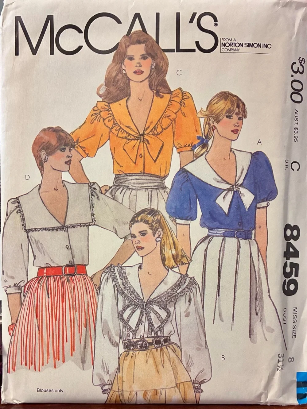 Vintage 80’s McCalls Blouse Pattern — Feminine Vintage-Inspired Tops